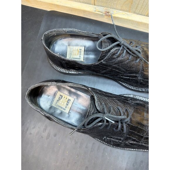 David Eden Mens Genuine Crocodile & Ostrich Black Dress Shoes Size 10.5 main image 10